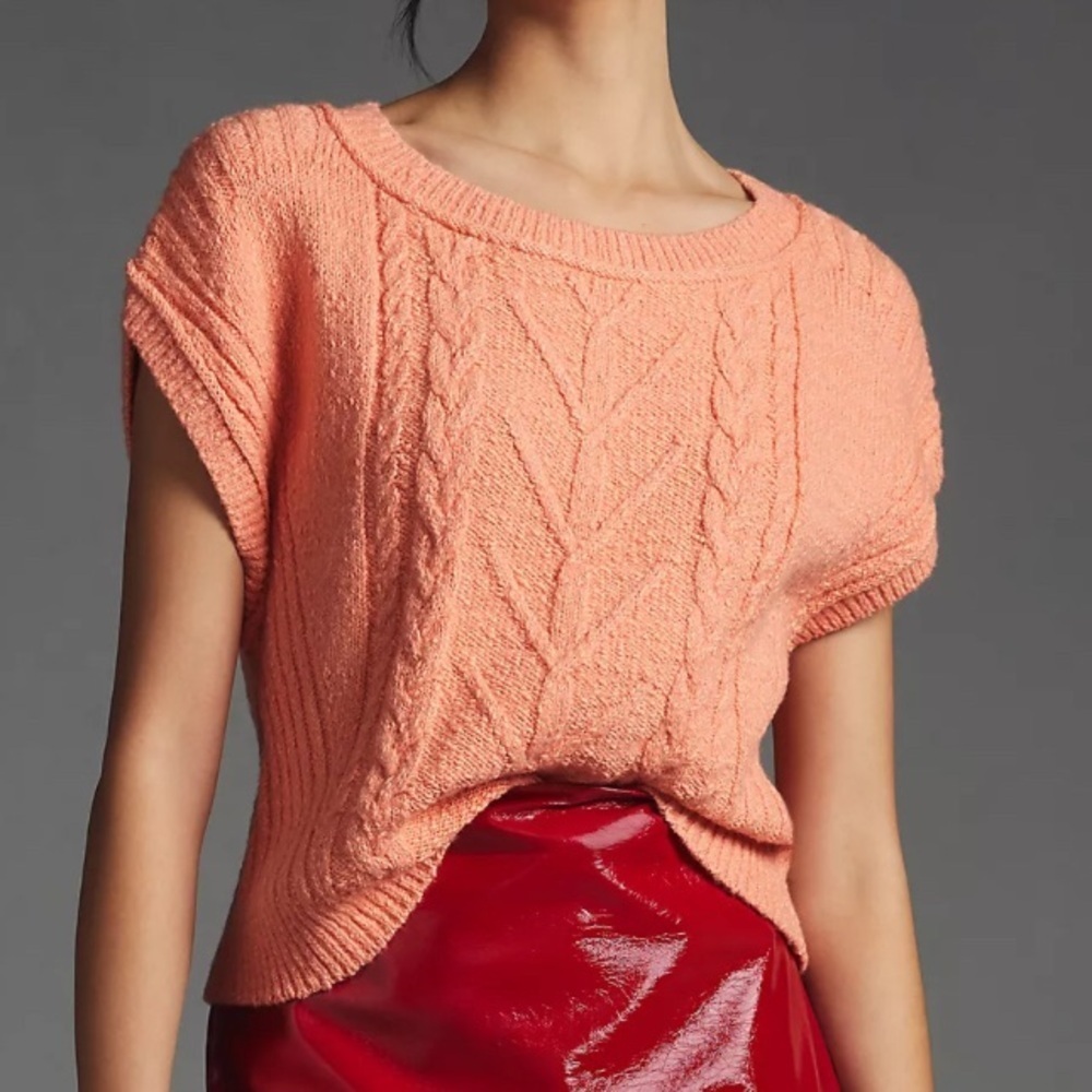 Pilcro oversized cable knit sweater tee, small